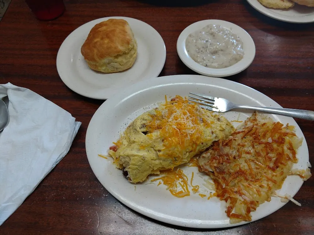 All Meat Omelette and Hash Browns