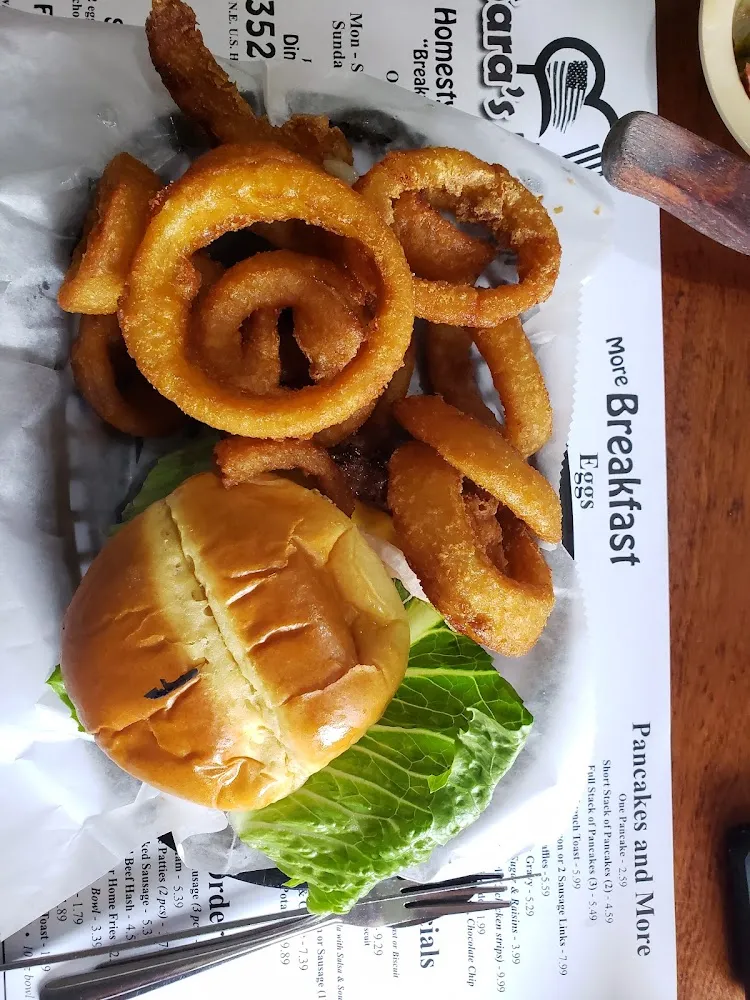 Cheeseburger & Onion Rings